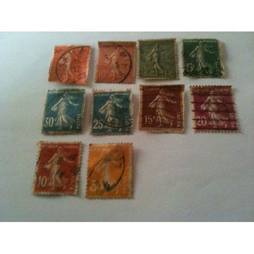 Lot De 10 Timbres Divers Semeuse France