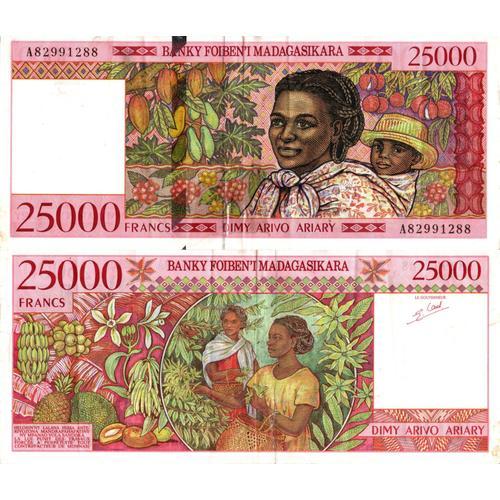 Madagascar / 25.000 Francs / 1998 / P-82(A) / Vf