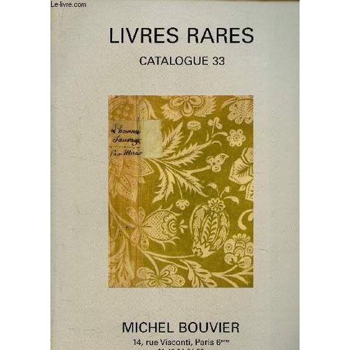 Catalogue De Vente Aux Encheres - Livres Rares - Catalogue 33.
