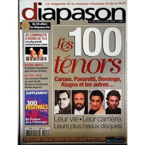 Diapason 516 les 100 t nors caruso pavarotti domingo alagna jordi