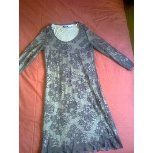 Robe La Redoute Dentelle Marron Doublée-T