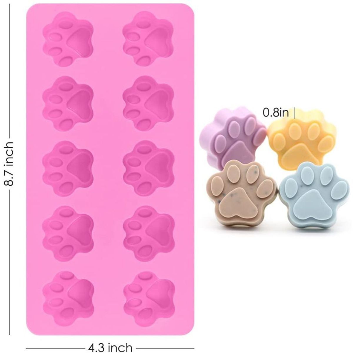 Pack De 3 Bacs  Glaons En Silicone En Forme De Patte De Ch... - 4
