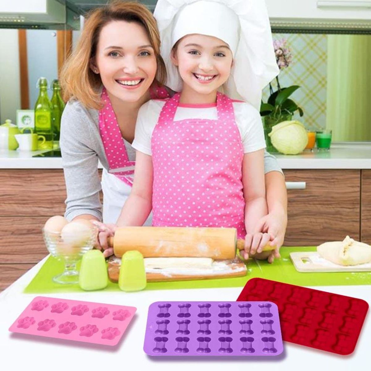 Pack De 3 Bacs  Glaons En Silicone En Forme De Patte De Ch... - 7