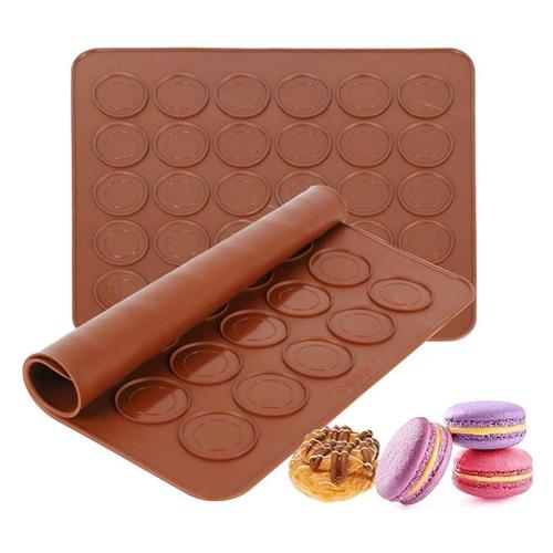 lot de 2 tapis de cuisson en silicone de qualité alimentaire pour biscuits, chocolat, macarons (veuillez noter lors de la commande de petite taille, deux pièces).