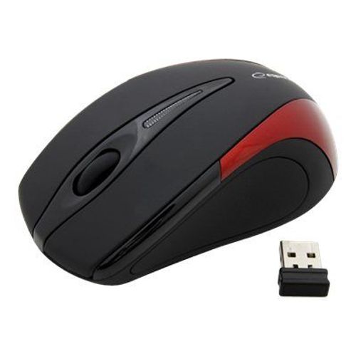 Esperanza EM101R - Souris - optique - 3 boutons - sans fil - 2.4 GHz - récepteur sans fil USB - rouge
