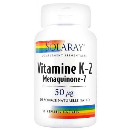 Capsules Naturelles Au Natto - Vitamine K-2 Et Menaquinone-7 - Solaray 