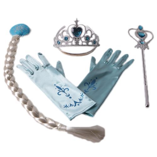 Kit D'accessoires Elsa La Reine Des Neiges, Natte + Gant + Diadème Costume En Scène Animation Enfant Adulte 