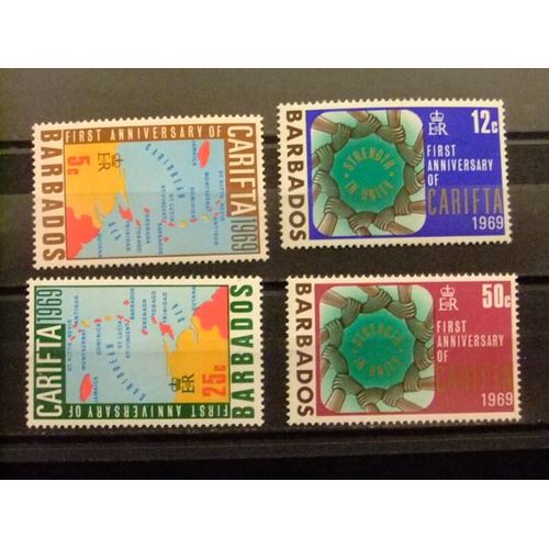 Barbade - Barbados - Year 1968 - Libre Echange Dans Les Caraïbes - Yvert Nº 293/296 ** Mnh