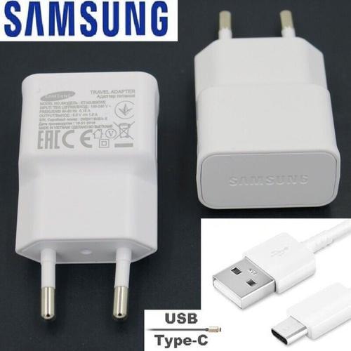 120cm Cable Cordon Blanc Origine + Chargeur Secteur Adaptateur Prise USB-C Charge non Rapide Original Samsung Compatible Galaxy A05 A05s M15 M35 F05 F15 F35 F55 A15 A25 A35 A55