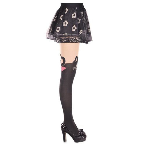 Collants Fantaisie Chat Chaton Noeuds Rose Tete Animaux Oreille Queue Moustache Effet Chaussettes Noir Chair Tendance Manga Anime Mignon Lolita Maid Kawai Cute Cosplay Boutique Paris Black Sugar Rakuten