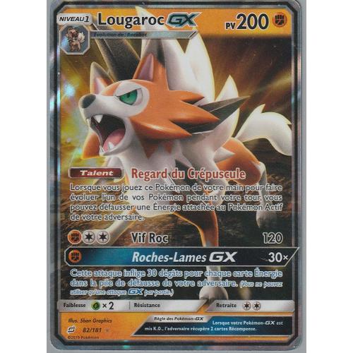 Carte Pokémon - Lougaroc Gx - 82/181 - Ultra-Rare - Sl9 Duo De Choc Sous Sleeve - Choupine50