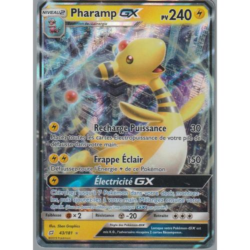 Carte Pokémon - Pharamp Gx - 43/181 - Ultra-Rare - Sl9 Duo De Choc Sous Sleeve - Choupine50