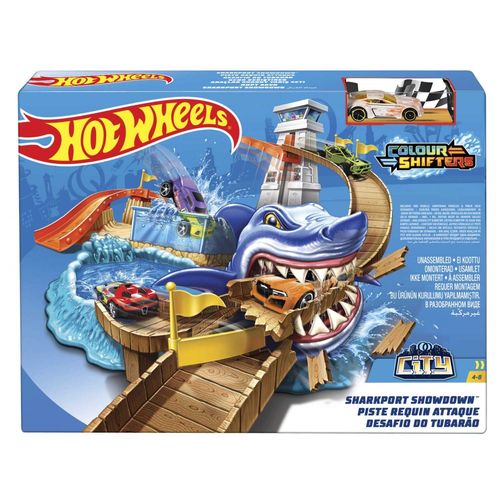 Hot Wheels - Sharkport Showdown - Bleu, Brun