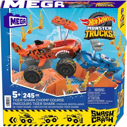 Mega Hot Wheels - Parcours Tiger Shark Chocs Et Fracas - Jouet De Construction - 5 Ans Et +
