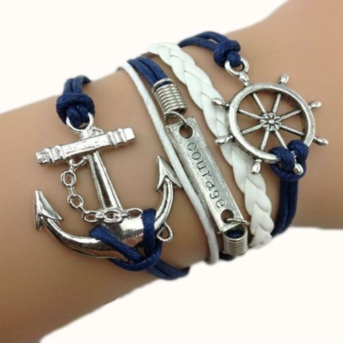 Bracelet Infini Ancre Karma Infinity Bleu Marine