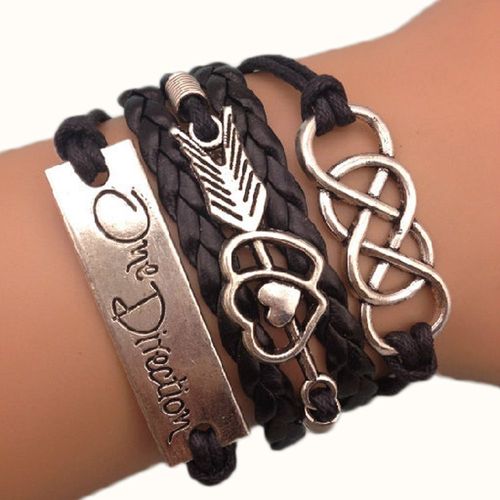 Bracelet Infini One Direction Hunger Games Flehe Noir Karma Infinity