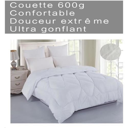 Couette Chaude 600gr/M² 140x200cm Lavable Ultra Gonflant Douceur Extrême