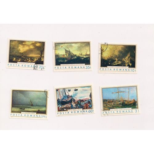 Roumanie- Lot De 6 Timbres Oblitérés- Tableaux