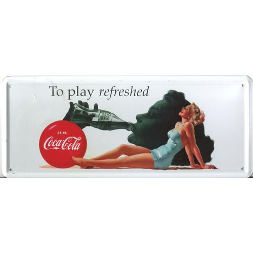 Plaque En Métal Coca-Cola  To Play Refreshed