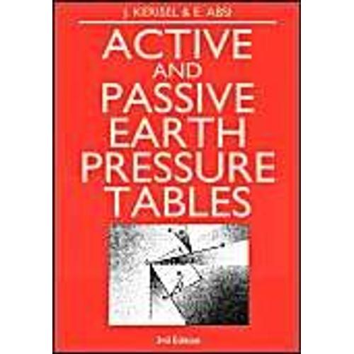 Active And Passive Earth Pressure Tables