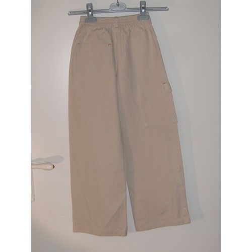 Pantalon   "" Sucre D'orge "", 100%Coton Beige, T8a