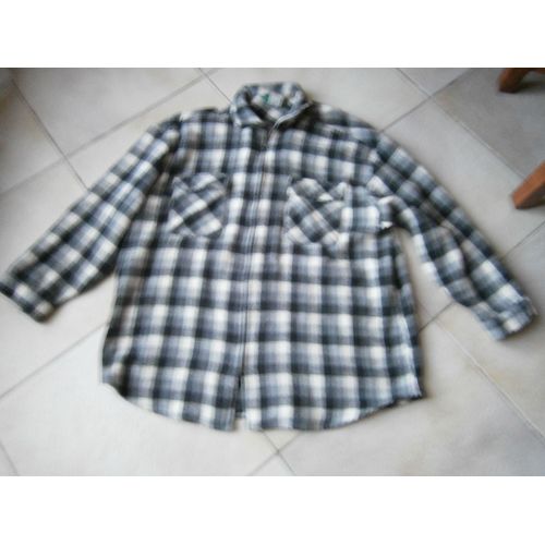 Chemise A Carreaux Noirs Blancs Et Gris Taille 42/44 Marque Kiabi