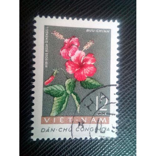 Timbre Vietnam Y T 267 Hibiscus (Rosa Sinensis) 1962 ( 140308 )
