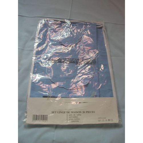 Set Linge De Maison 20 Pièces 6 Sets De Table,6 Serviettes,6 Sous-Verres,2 Napperons.
