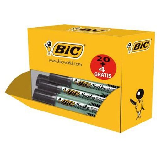 Pack De 24 Marqueurs 1481 Pointe Biseautée Dont 4 Gratuits Noir