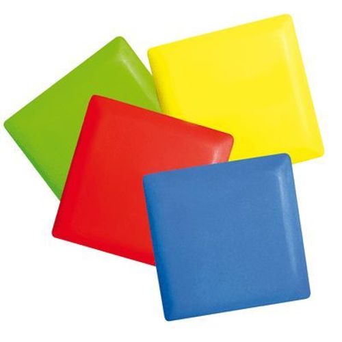 Galet Carre Pvc Rouge - Lot De 2