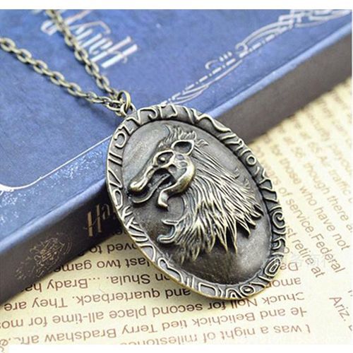 Collier Orginal Style Écusson Famille Tête Animal De Profil 2 Coloris Bronze Or Bijou Pendentif Chaîne Alliage Métaux Beau Stylé Cool Qualité Boutique Black Sugar