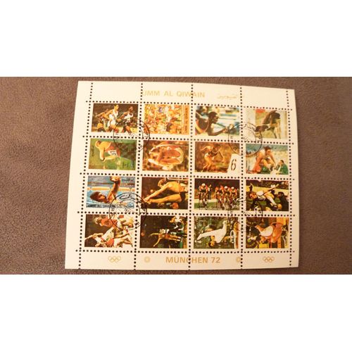 Umm Al Qiwain = Bloc De 16 Timbres Oblitérés = Thème " Munchen 72 " ( Jeux Olympiques De Munich 1972 )