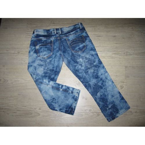 Pantacourt Jeans Javelisé : Rose Player - Taille 40