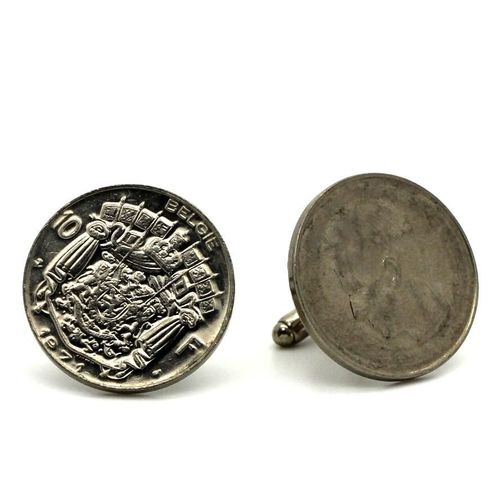 Boutons De Manchettes Pièce De Monnaie Authentique " Belgique " 10 Francs