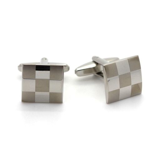Boutons De Manchettes   Carres Argentes