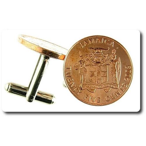 Boutons De Manchettes   Pièce De Monnaie Authentique " Jamaïque