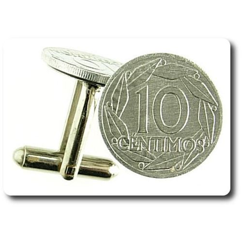 Boutons De Manchettes   Pièce De Monnaie Authentique " Espagne