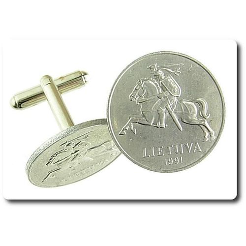 Boutons De Manchettes   Pièce De Monnaie Authentique " Lituanie