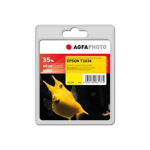 AgfaPhoto - 9 ml - jaune - remanufacturé - cartouche d'encre (équivalent à : Epson T1634 ) - pour Epson WorkForce WF-2010, 2510, 2520, 2530, 2540, 2630, 2650, 2660, 2750, 2760
