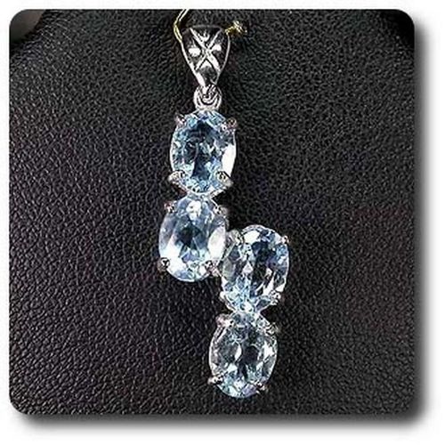 Pendentif Topaze Bleu  . Argent 925 - Argent