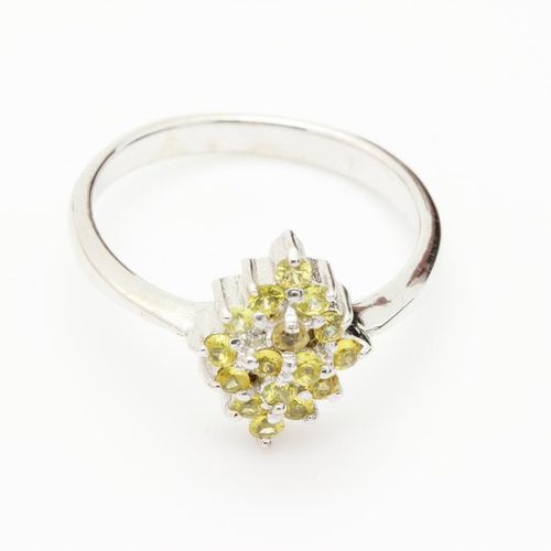 Bague Saphir Jaune  .  Argent 925 - Argent