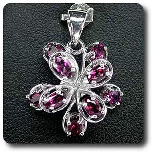 Pendentif Grenat Rhodolite Rose  . Argent 925 - Argent