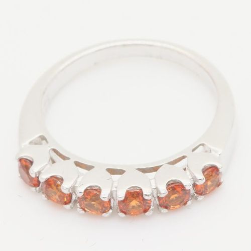 Bague Saphir Orange  . Argent  925 - Argent