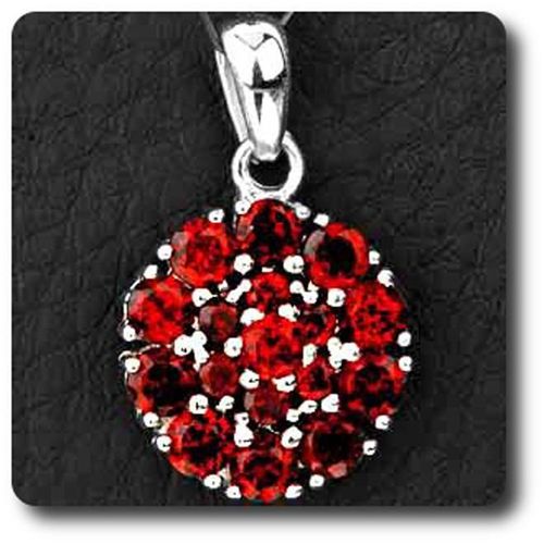Pendentif Grenat  . Argent 925 - Argent