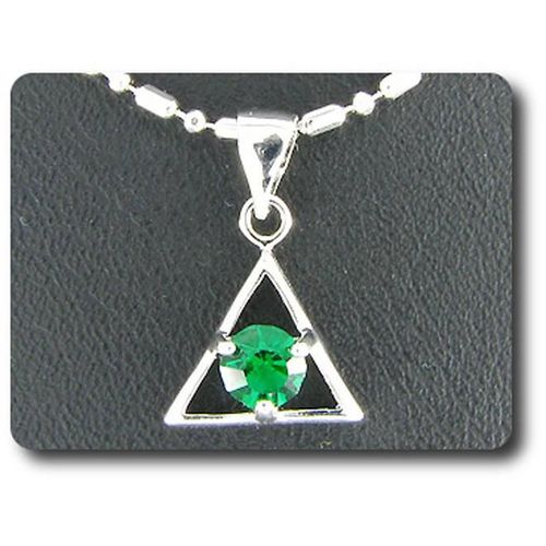 Pendentif Oxyde De Zirconium   5 Mm Plaqué Or Blanc 18 K + Chaine