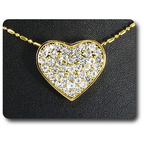 Pendentif Oxyde De Zirconium 42 X 3 Mm Plaqué Or 18 K + Chaine