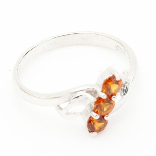 Bague Grenat Spessartite Orange  . Argent 925 - Argent