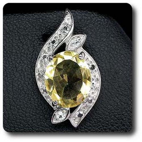 Pendentif Citrine & Topaze Blanche .  Argent 925 - Argent