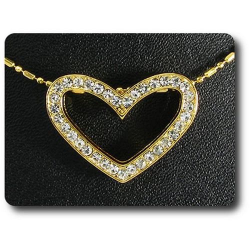 Pendentif Oxyde De Zirconium  36 X 2 Mm Plaqué Or 18 K + Chaine - Plaqué Or