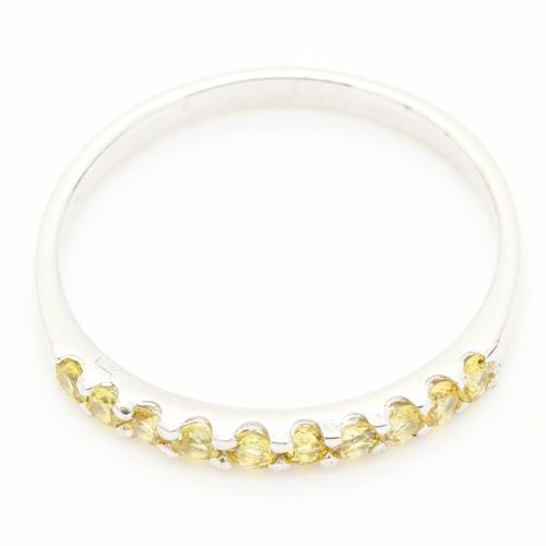 Bague Saphir Jaune  . Argent 925 - Argent